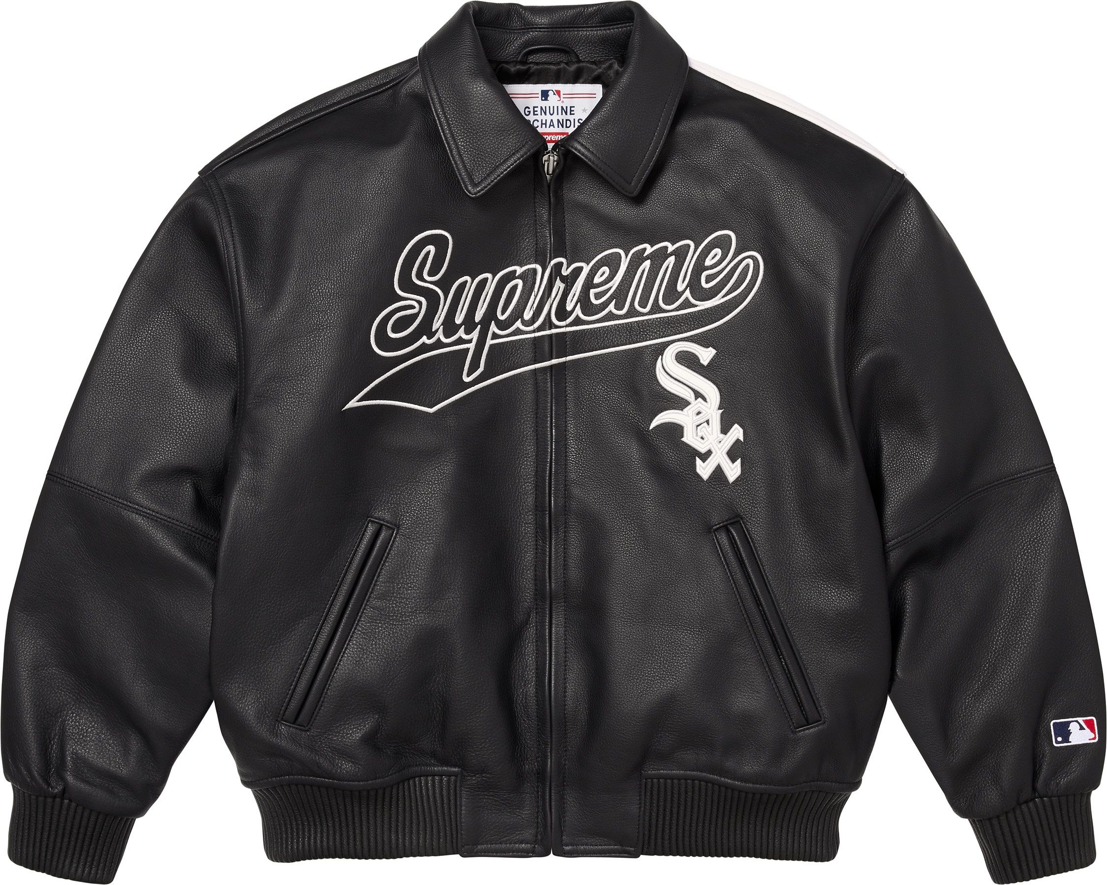 Supreme®/Chicago White Sox™ Leather Varsity Jacket view 12